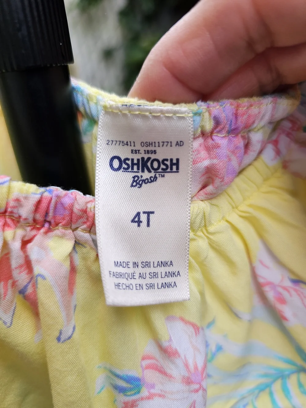 OshKosh B'gosh Yellow Tropical Off-Shoulder Ruffle Dress